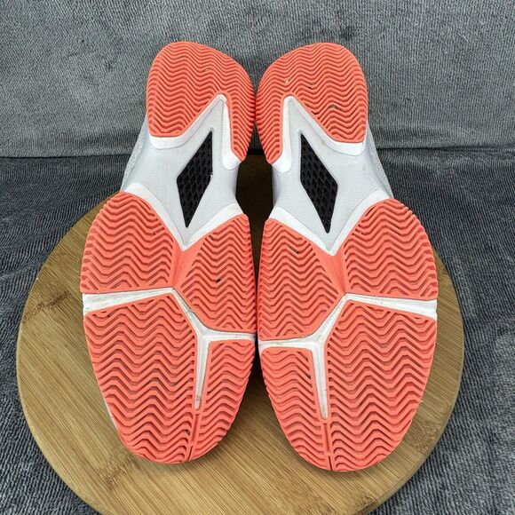 Nike Court Tennis Shoes Womens Size 12 White Black Volt Orange 845046-013 - Picture 7 of 10